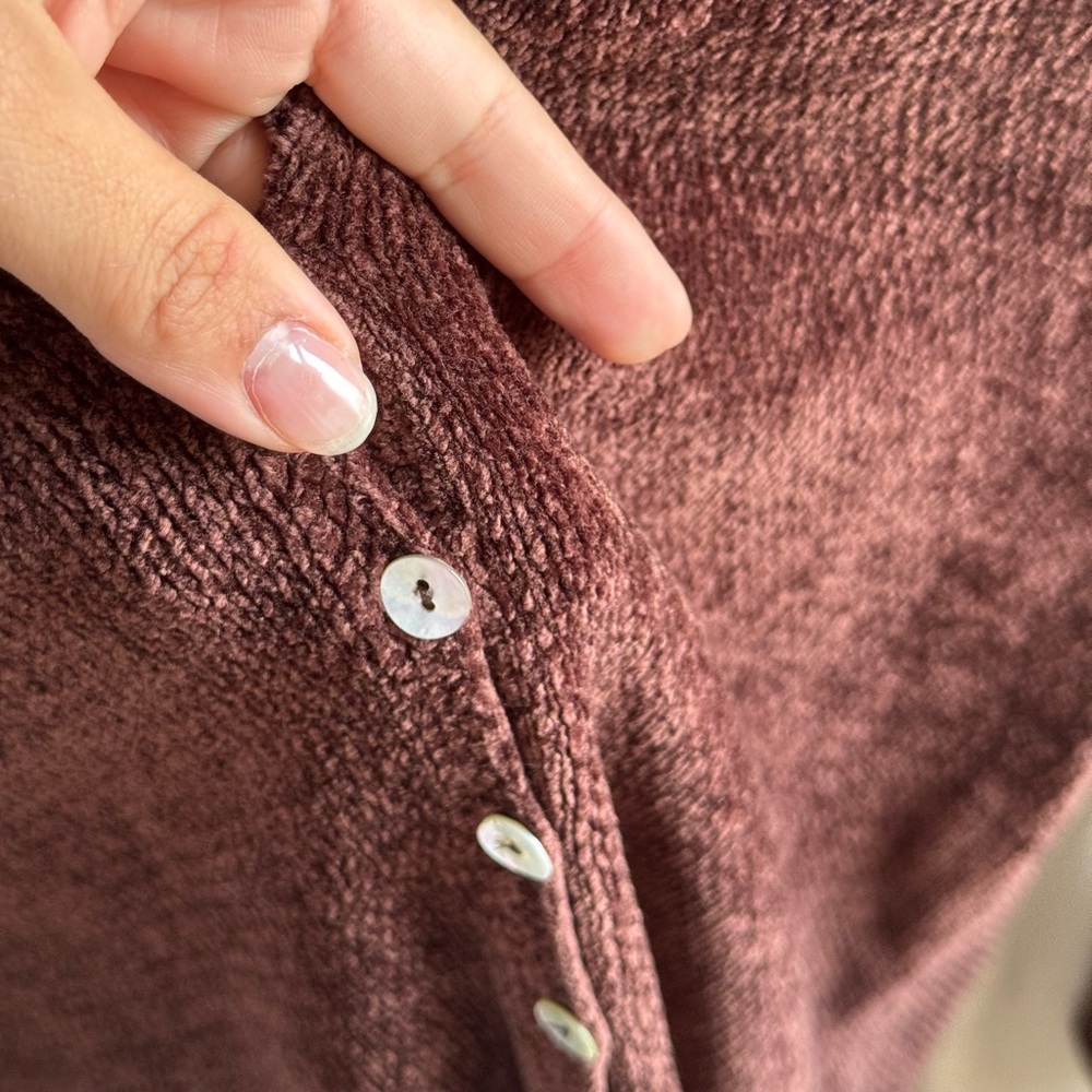 August Silk Women's Burgundy Cardigan - Picture 4 of 7